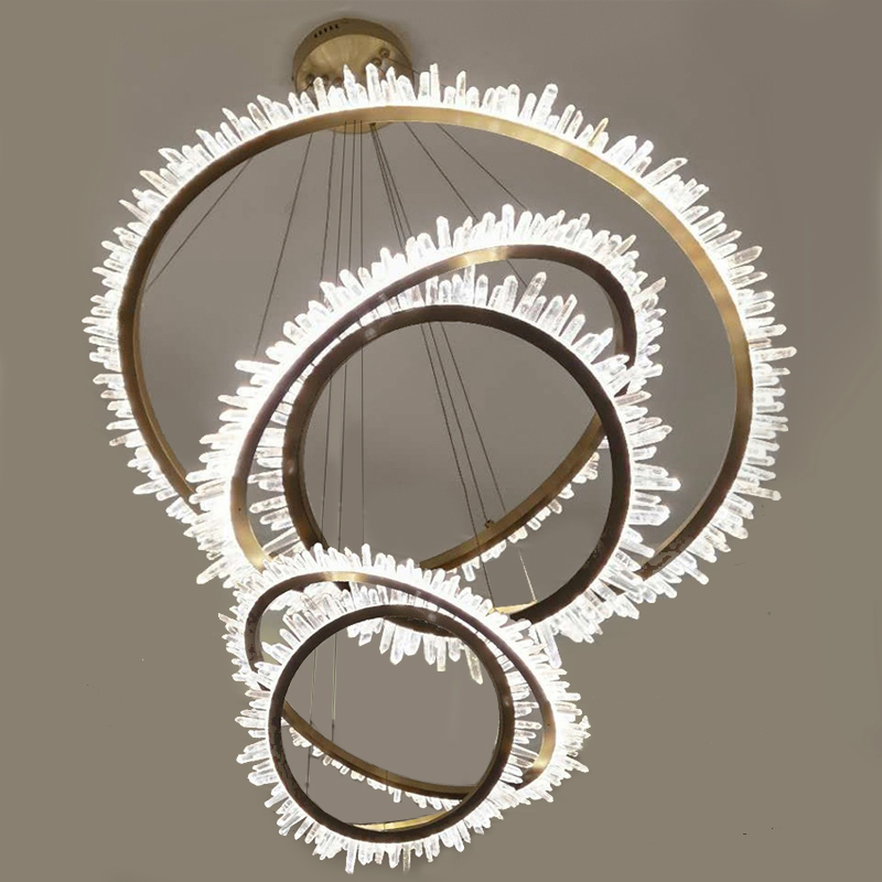 Люстра для высокого потолка Большие Кольца с кристаллами chandelier Large Rings Crystals Золотой Прозрачный Люстра для высокого потолка Большие Кольца с кристаллами chandelier Large Rings Crystals Золотой Прозрачный в Липецке | Loft Concept