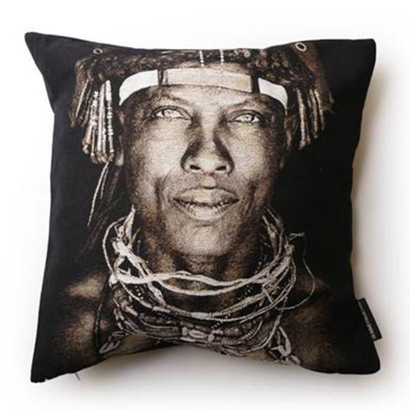 Декоративная Подушка Ovakaona Tribe Angola Черный Серый Декоративная Подушка Ovakaona Tribe Angola Черный Серый в Липецке | Loft Concept