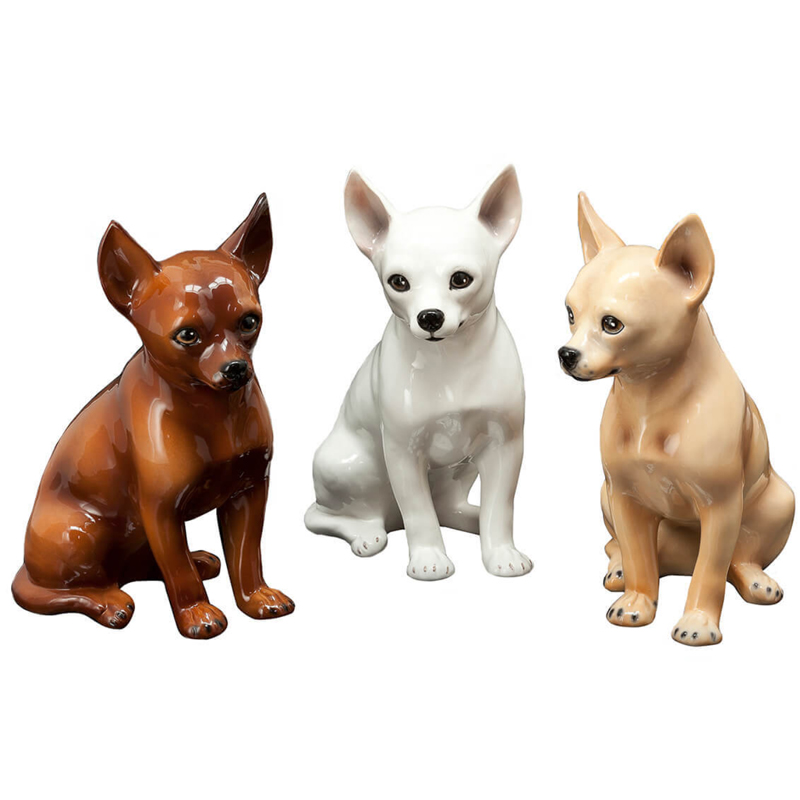 Набор статуэток Abhika CHIHUAHUA SET Коричневый Белый Бежевый Набор статуэток Abhika CHIHUAHUA SET Коричневый Белый Бежевый в Липецке | Loft Concept