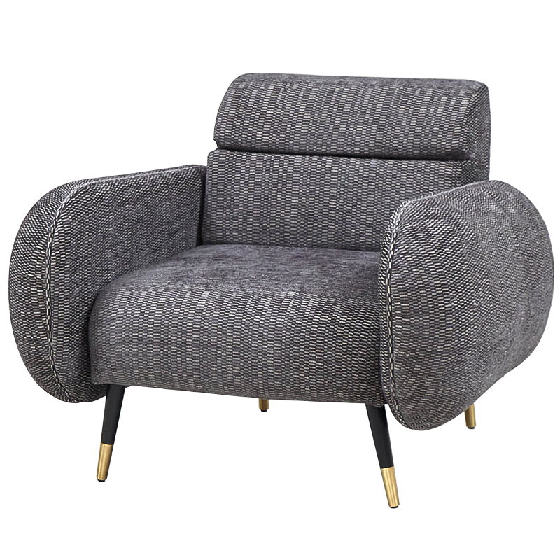 Кресло Hebert Armchair Grey Серый Черный Латунь Кресло Hebert Armchair Grey Серый Черный Латунь в Липецке | Loft Concept