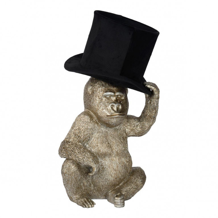 Настольная лампа с Обезьяной Funny Gorilla with a hat Черный Золотой Настольная лампа с Обезьяной Funny Gorilla with a hat Черный Золотой в Липецке | Loft Concept
