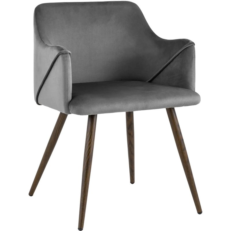 Стул Monarch Chair Серый Велюр Серый Коричневый Стул Monarch Chair Серый Велюр Серый Коричневый в Липецке | Loft Concept