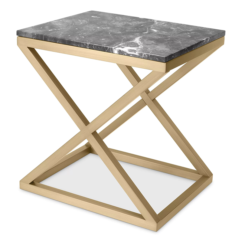 Приставной стол Eichholtz Side Table Criss Cross Латунь Серый Приставной стол Eichholtz Side Table Criss Cross Латунь Серый в Липецке | Loft Concept