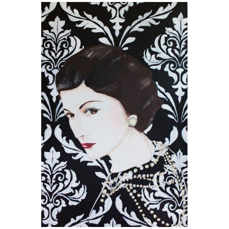 Картина “Coco Chanel with Damask Wallpaper” Мульти Картина “Coco Chanel with Damask Wallpaper” Мульти в Липецке | Loft Concept