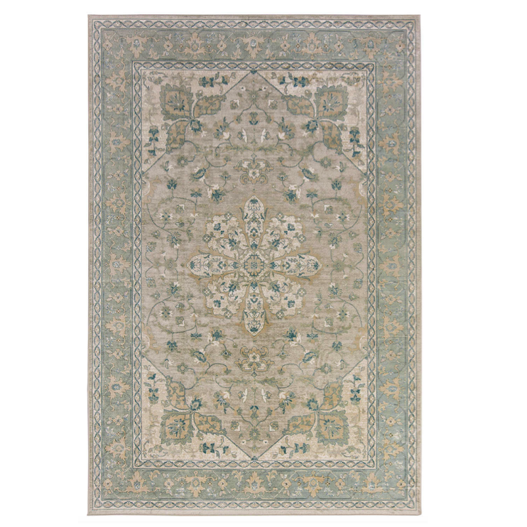 Ковёр из вискозы Indian pattern Symetry Голубой пастельный Ковёр из вискозы Indian pattern Symetry Голубой пастельный в Липецке | Loft Concept