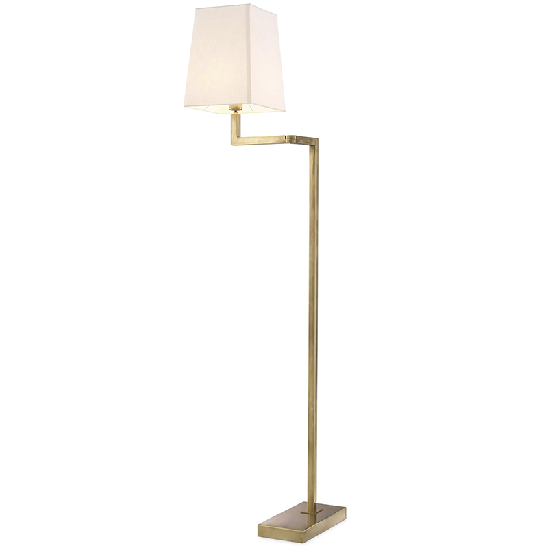 Торшер Eichholtz Floor Lamp Cambell Brass Латунь Винтажная латунь Белый Торшер Eichholtz Floor Lamp Cambell Brass Латунь Винтажная латунь Белый в Липецке | Loft Concept
