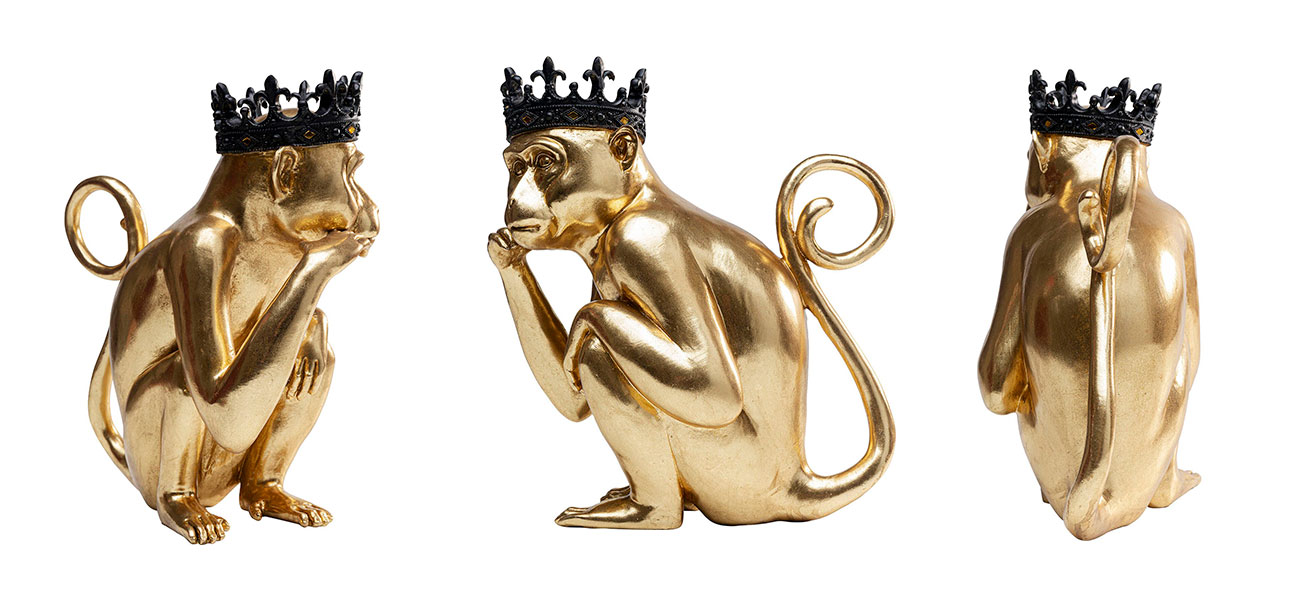 Статуэтка золотая обезьяна Golden Monkey - фото