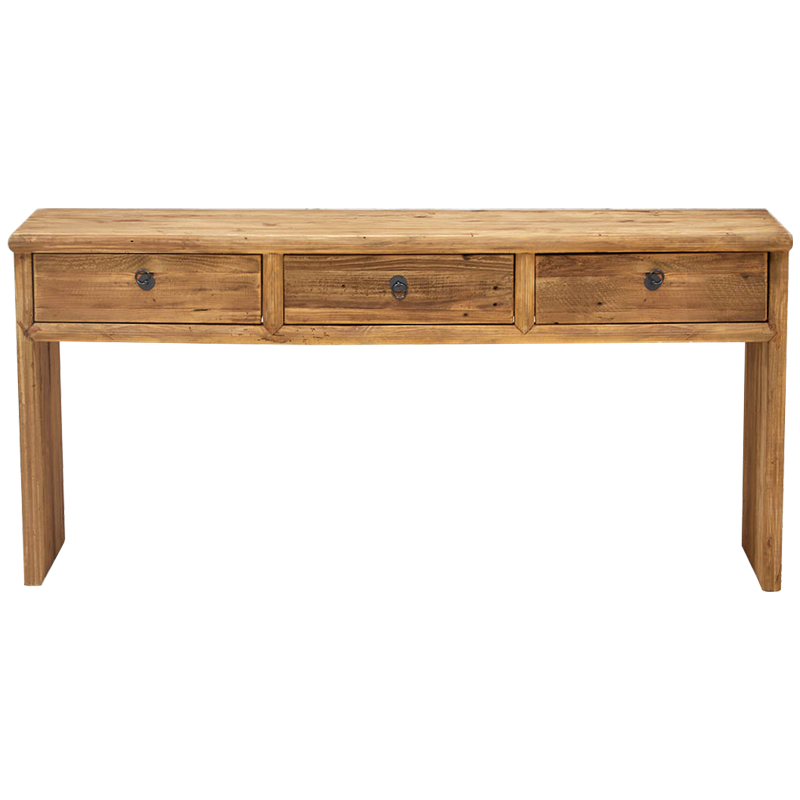 Деревянная консоль с 3-мя ящиками Gillian Wood Console Коричневый Древесина Деревянная консоль с 3-мя ящиками Gillian Wood Console Коричневый Древесина в Липецке | Loft Concept