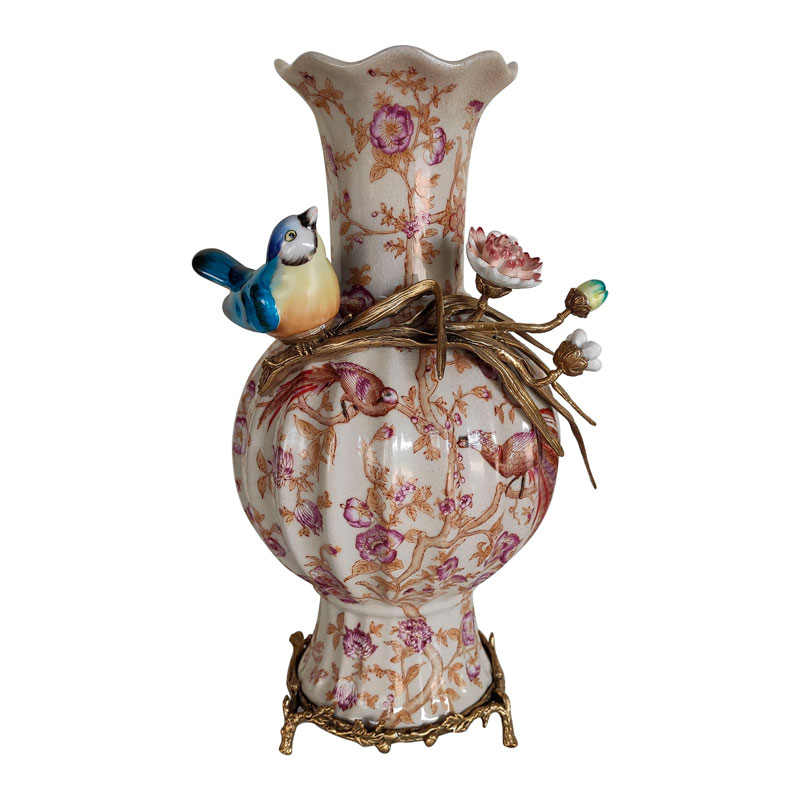 Ваза с орнаментом фигурка птичка Porcelain ornament Мульти Ваза с орнаментом фигурка птичка Porcelain ornament Мульти в Липецке | Loft Concept