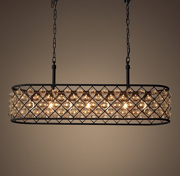 Люстра RH Spencer Rectangular Chandelier 100 Черный Люстра RH Spencer Rectangular Chandelier 100 Черный в Липецке | Loft Concept