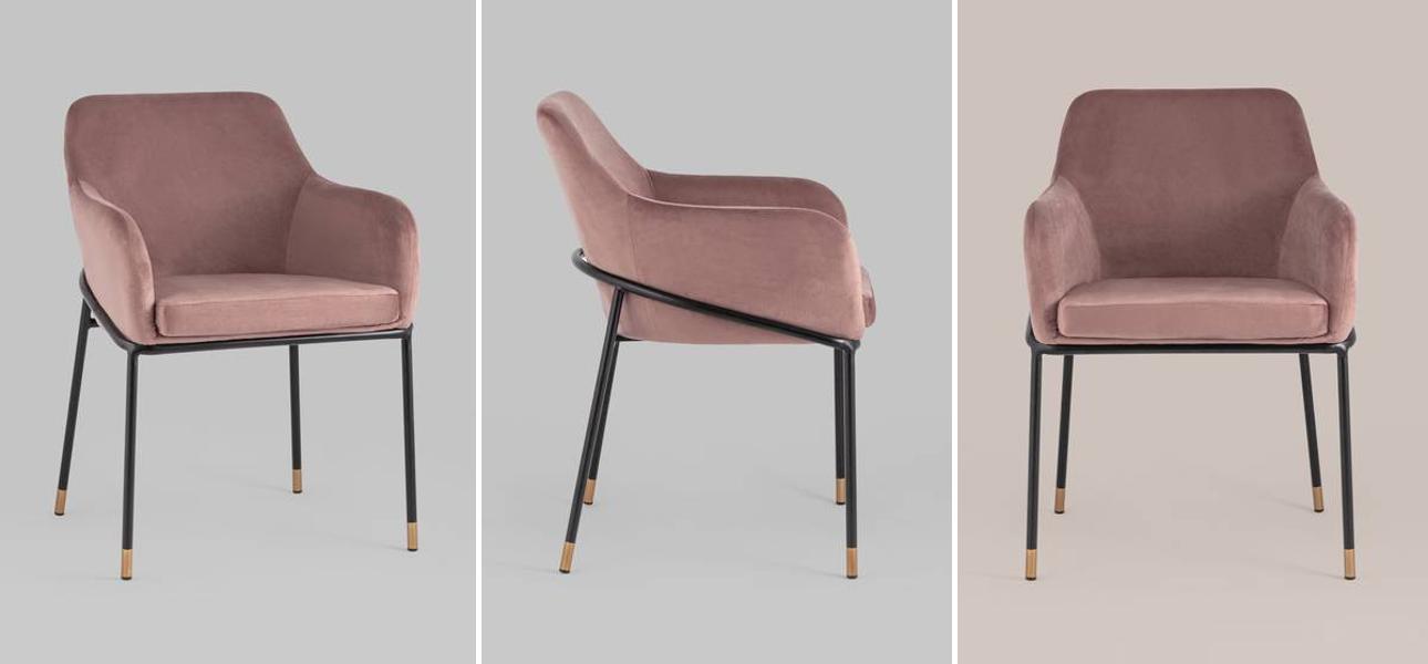 Стул Sandra Chair Пыльно-Розовый Велюр - фото