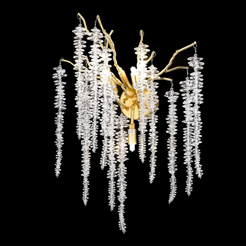 Хрустальный Бра Leaves Gold Золотой Хрустальный Бра Leaves Gold Золотой в Липецке | Loft Concept