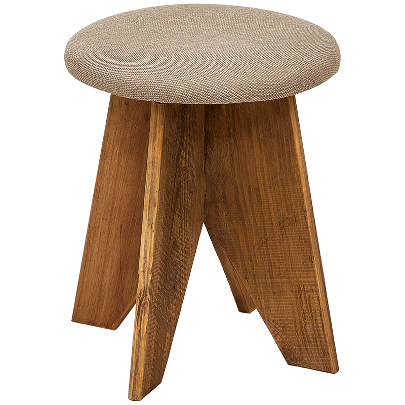 Пуф деревянный круглый Aime Wood Round Pouf Бежево-серый Древесина Пуф деревянный круглый Aime Wood Round Pouf Бежево-серый Древесина в Липецке | Loft Concept