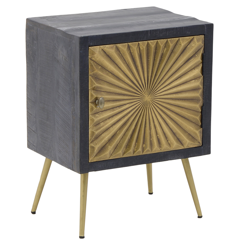 Тумба Loritz Sun Nightstand Золотой Черный Тумба Loritz Sun Nightstand Золотой Черный в Липецке | Loft Concept