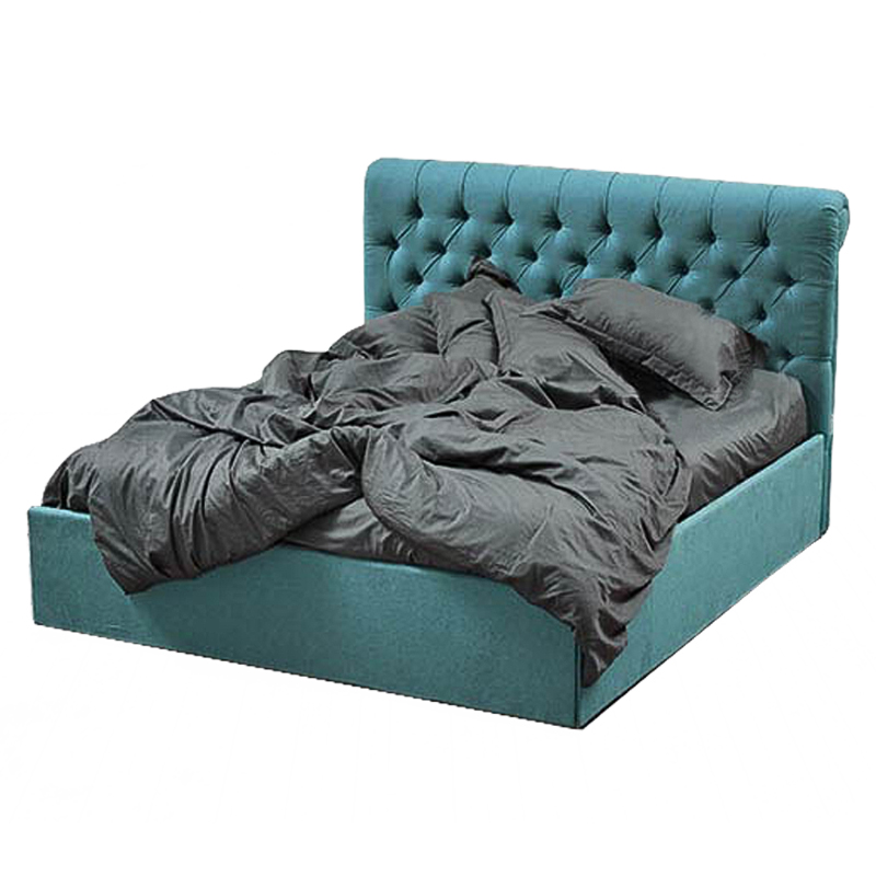 Кровать Turquoise Capitone Bed Бирюзовый Кровать Turquoise Capitone Bed Бирюзовый в Липецке | Loft Concept
