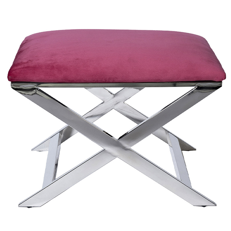 Пуф Puf Pink Velor Хром Розовый Пуф Puf Pink Velor Хром Розовый в Липецке | Loft Concept