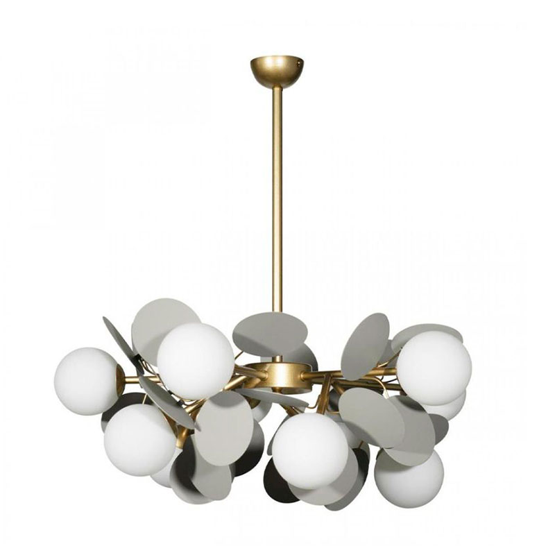 Люстра MATISSE Chandelier Gray 10 ламп Серый Золотой Белый Люстра MATISSE Chandelier Gray 10 ламп Серый Золотой Белый в Липецке | Loft Concept