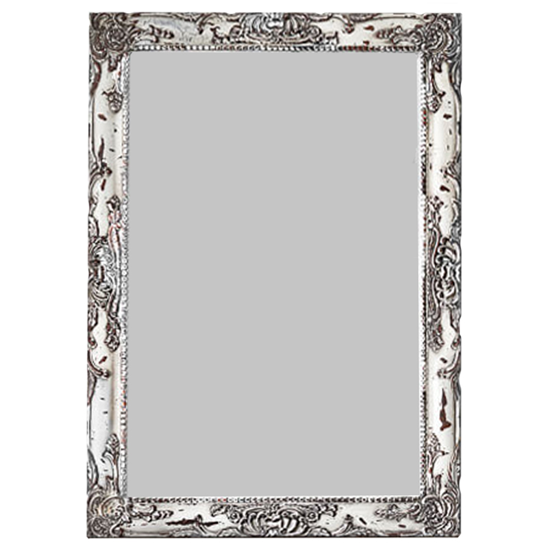 Зеркало Прованс Baroque ornament mirror Белый винтажная патина Зеркало Прованс Baroque ornament mirror Белый винтажная патина в Липецке | Loft Concept
