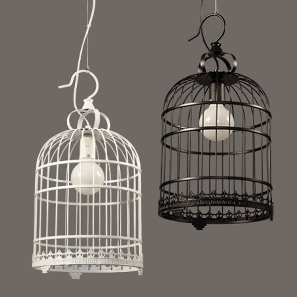 Подвесной светильник Bird Cage Белый Черный Подвесной светильник Bird Cage Белый Черный в Липецке | Loft Concept