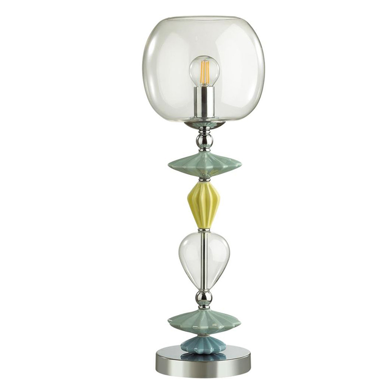 Настольная лампа Iris Glass Table lamp Candy chrome Прозрачный (Transparent) Желтый Зеленый Хром Голубой Настольная лампа Iris Glass Table lamp Candy chrome Прозрачный (Transparent) Желтый Зеленый Хром Голубой в Липецке | Loft Concept