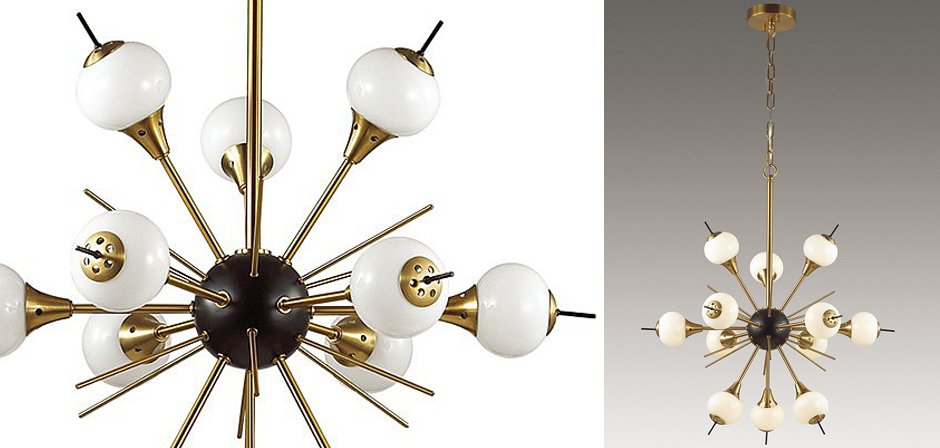 White Glass Globes Sputnik Chandelier White Glass Globes Sputnik Chandelier - Loft-Concept в Липецке