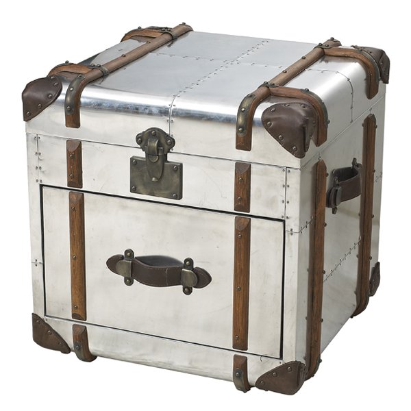 RH Polished Aluminum Trunks Хром Коричневый винтаж RH Polished Aluminum Trunks Хром Коричневый винтаж в Липецке | Loft Concept