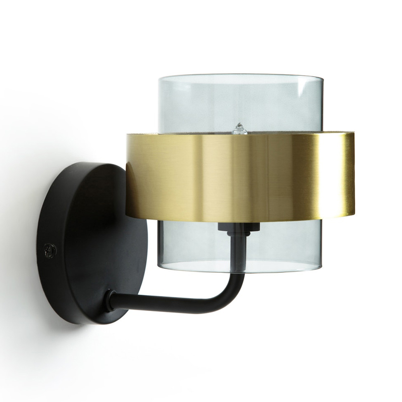 Бра Truvor Sconce Стекло Смок Латунь Черный Бра Truvor Sconce Стекло Смок Латунь Черный в Липецке | Loft Concept