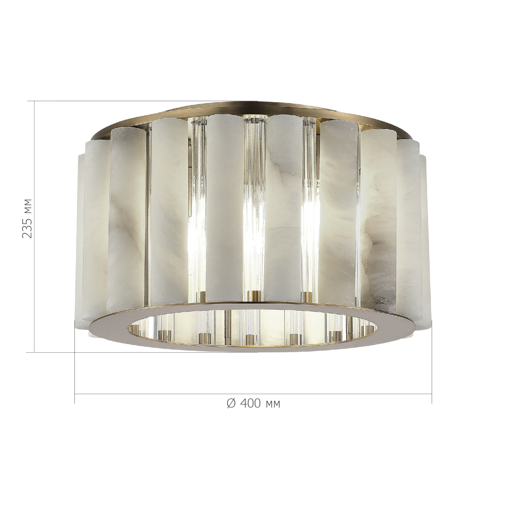 Потолочный светильник из стекла и премиального алебастра Ravishment в Липецке