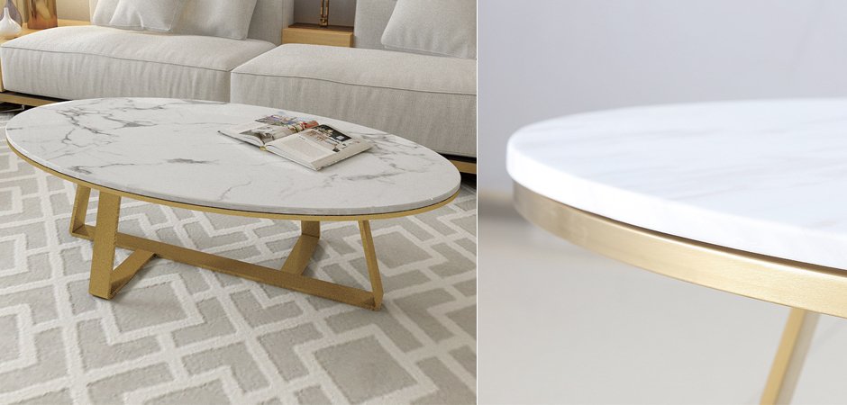 Кофейный стол Marble Oval Table Кофейный стол Marble Oval Table - Loft-Concept в Липецке