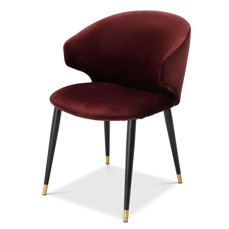 Стул Eichholtz DINING CHAIR VOLANTE burgundy Бургундский красный Черный Золотой Стул Eichholtz DINING CHAIR VOLANTE burgundy Бургундский красный Черный Золотой в Липецке | Loft Concept