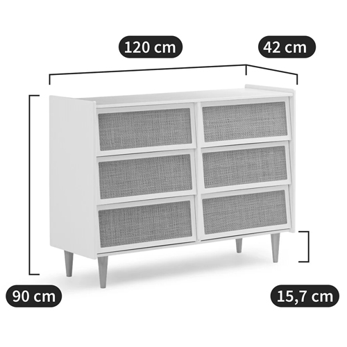 Комод с 6-ю ящиками из плетеного ротанга Remi Green Wicker Furniture Комод с 6-ю ящиками из плетеного ротанга Remi Green Wicker Furniture в Липецке