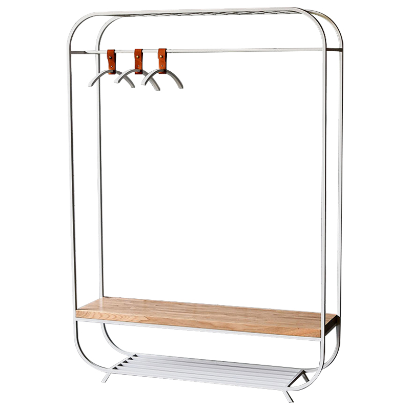 Рейл Jethro Industrial Metal Rust Clothes Rail Белый Светлый дуб Рейл Jethro Industrial Metal Rust Clothes Rail Белый Светлый дуб в Липецке | Loft Concept