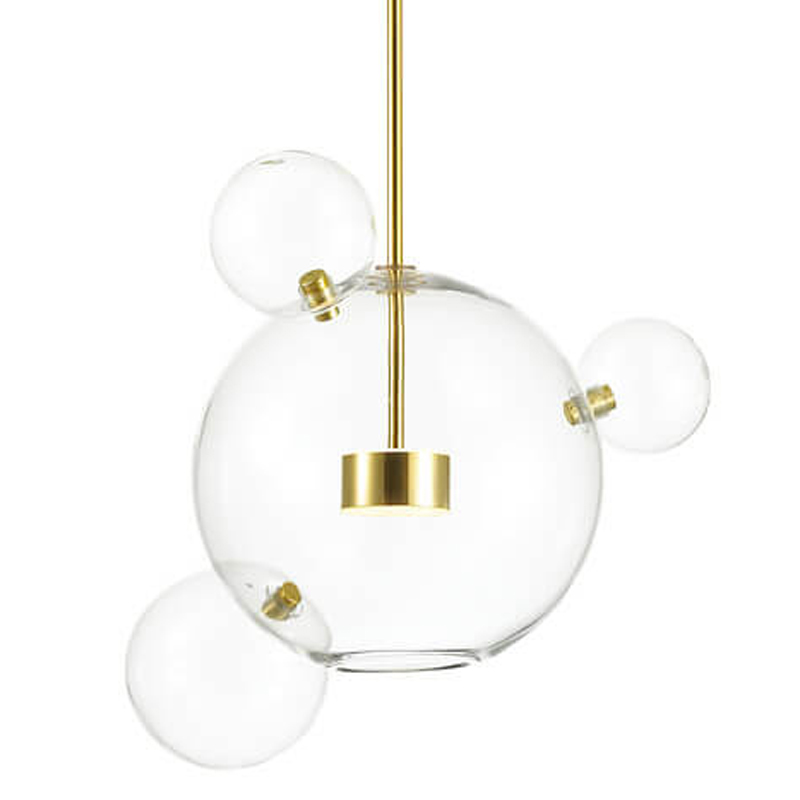 Подвесной светильник Transparent Bubble Pendant Gold 3 Глянцевое золото Прозрачный Подвесной светильник Transparent Bubble Pendant Gold 3 Глянцевое золото Прозрачный в Липецке | Loft Concept