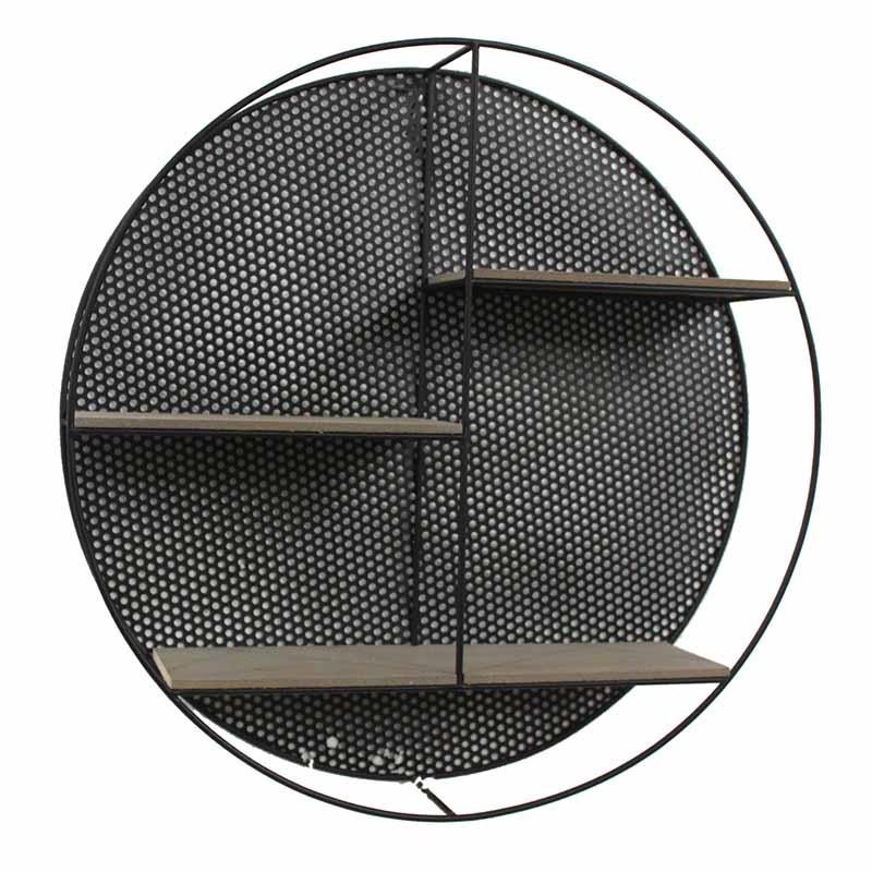 Полка Perforation Loft Circle Shelf Бежево-серый Черный Полка Perforation Loft Circle Shelf Бежево-серый Черный в Липецке | Loft Concept