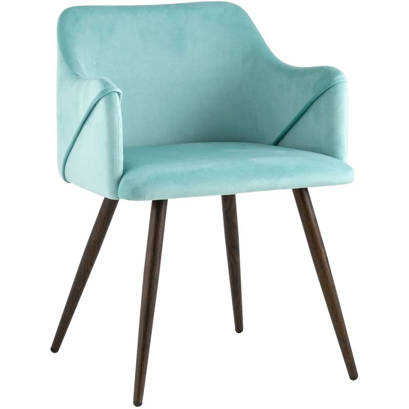 Стул Monarch Chair Бирюзовый Велюр Бирюзовый Коричневый Стул Monarch Chair Бирюзовый Велюр Бирюзовый Коричневый в Липецке | Loft Concept