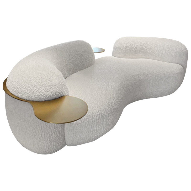 Диван Lammert White Boucle Sofa Белый Латунь Диван Lammert White Boucle Sofa Белый Латунь в Липецке | Loft Concept