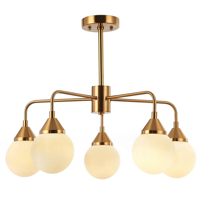 Люстра Phainon Gold Chandelier 5 Золотой Белый Люстра Phainon Gold Chandelier 5 Золотой Белый в Липецке | Loft Concept