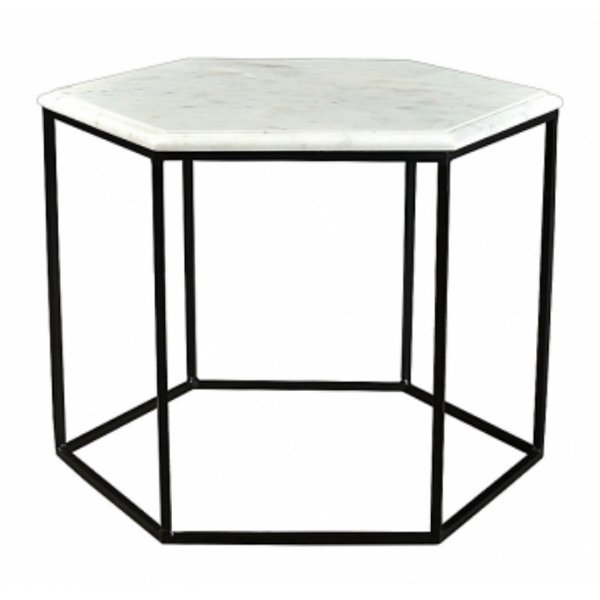 Кофейный столик Hexagon White Marble Белый Мрамор Bianco Черный матовый в Липецке | Loft Concept 