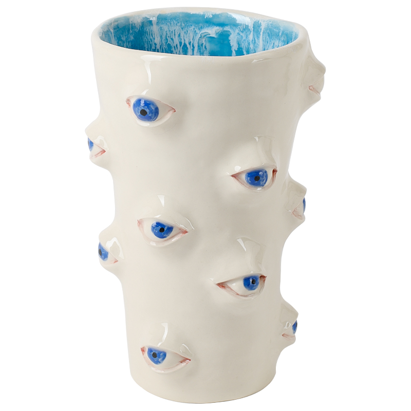 Ваза Many Eyes Vase Молочный Голубой Синий Ваза Many Eyes Vase Молочный Голубой Синий в Липецке | Loft Concept