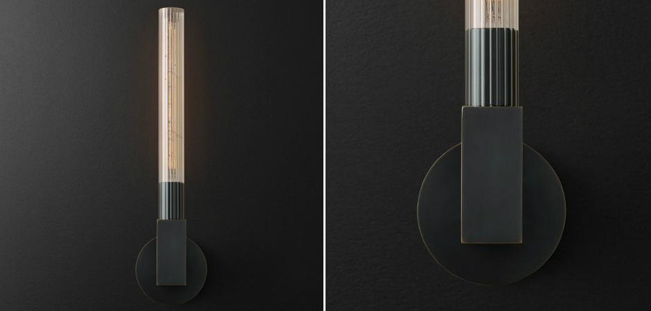 Бра RH CANNELLE wall lamp SINGLE Sconces Black Бра RH CANNELLE wall lamp SINGLE Sconces Black - Loft-Concept в Липецке