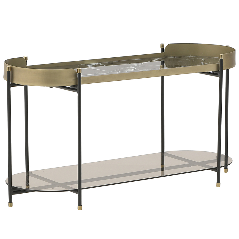 Кофейный стол Neale Coffee Table Золотой Черный Черный Мрамор Nero Кофейный стол Neale Coffee Table Золотой Черный Черный Мрамор Nero в Липецке | Loft Concept