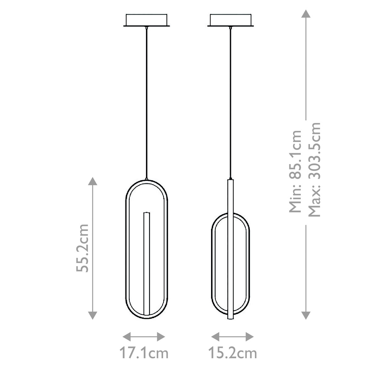 Подвесной светильник золотого цвета с двумя вытянутыми овальными рамками в форме скрепки Eurofase в Липецке