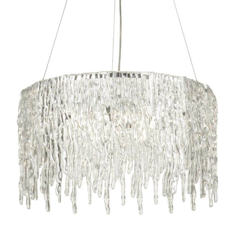 Люстра Cold Heart Silver Single Tier Chandelier Хром Прозрачное Стекло Люстра Cold Heart Silver Single Tier Chandelier Хром Прозрачное Стекло в Липецке | Loft Concept