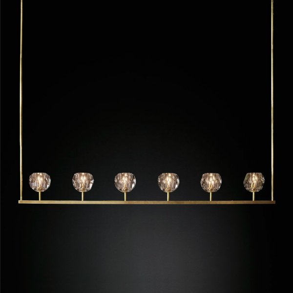 Люстра RH Boule De Cristal Linear Chandelier 6 Прозрачный Люстра RH Boule De Cristal Linear Chandelier 6 Прозрачный в Липецке | Loft Concept