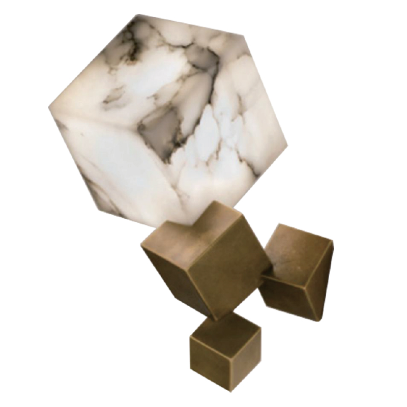 Бра Marble Cube Wall lamp Белый Мрамор Bianco Медь Бра Marble Cube Wall lamp Белый Мрамор Bianco Медь в Липецке | Loft Concept
