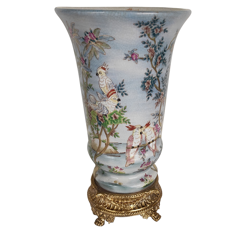 Ваза Blue Vase Parrots Бронза Мульти Голубой Ваза Blue Vase Parrots Бронза Мульти Голубой в Липецке | Loft Concept