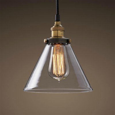 Подвесной светильник Loft Clear Glass Wide Cloche Черный Подвесной светильник Loft Clear Glass Wide Cloche Черный в Липецке | Loft Concept
