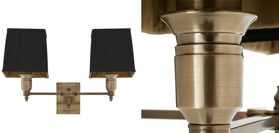 Бра Wall Lamp Lexington Double Brass+Black Бра Wall Lamp Lexington Double Brass+Black - Loft-Concept в Липецке