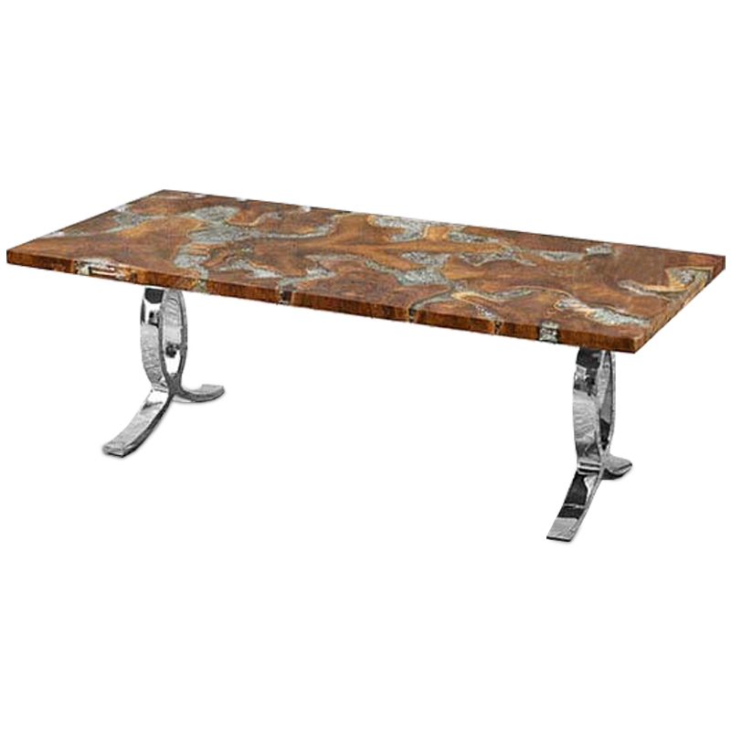 Обеденный стол Bradan Table Коричневый Хром Обеденный стол Bradan Table Коричневый Хром в Липецке | Loft Concept