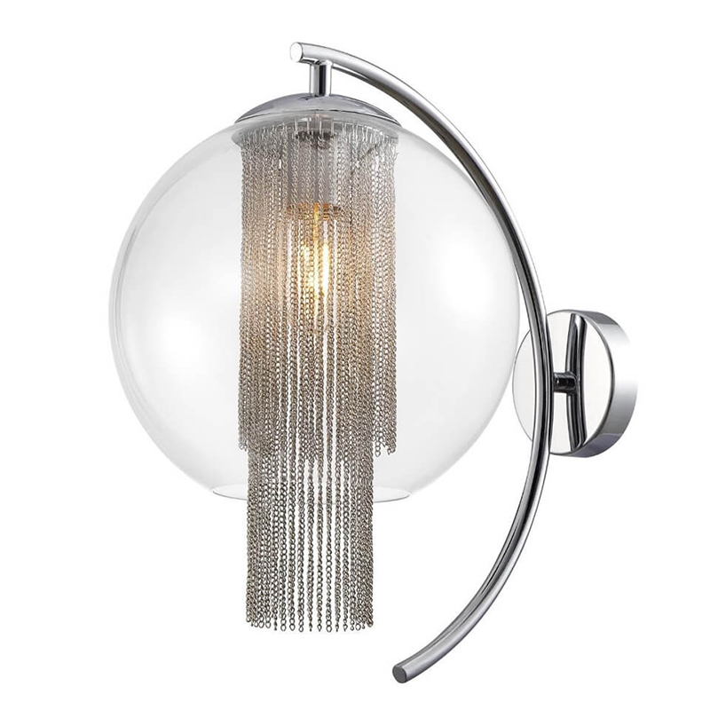 Бра Cascade Chains Wall Lamp Прозрачное Стекло Хром Серебряный Бра Cascade Chains Wall Lamp Прозрачное Стекло Хром Серебряный в Липецке | Loft Concept